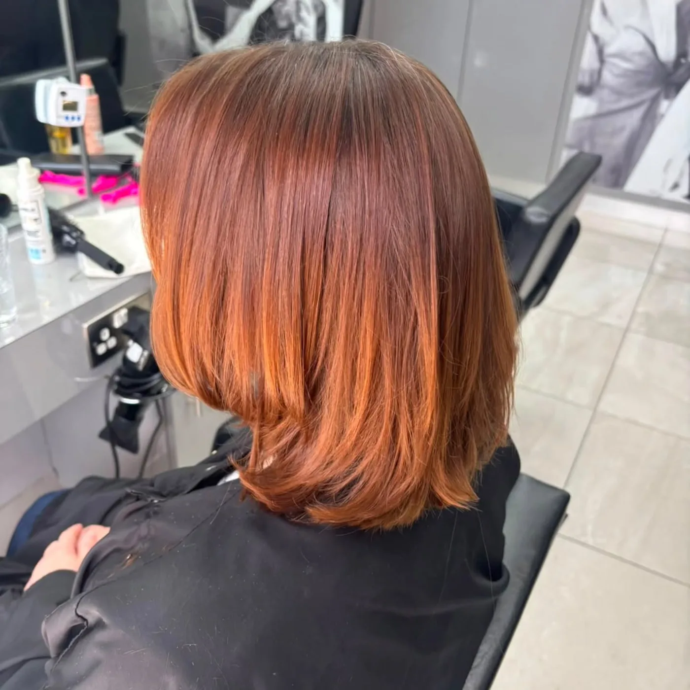 Copper bob hairstyle
