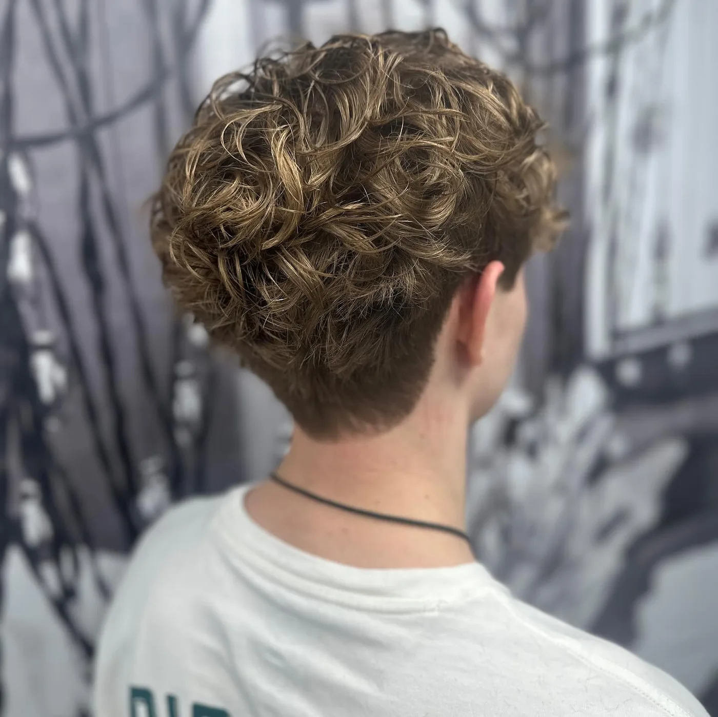 Men’s textured curly haircut